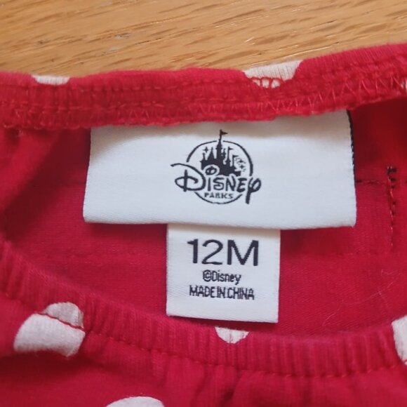 Red and White Polka Dot Minnie Mouse Onesie - 12 months - Picture 3 of 5